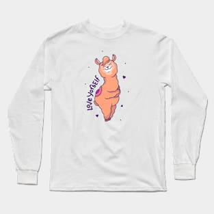 Cute Llama Hugging Love Yourself Long Sleeve T-Shirt